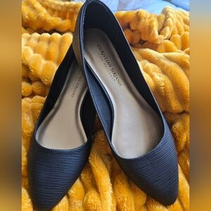 Christian Siriano Black Textured Loafers